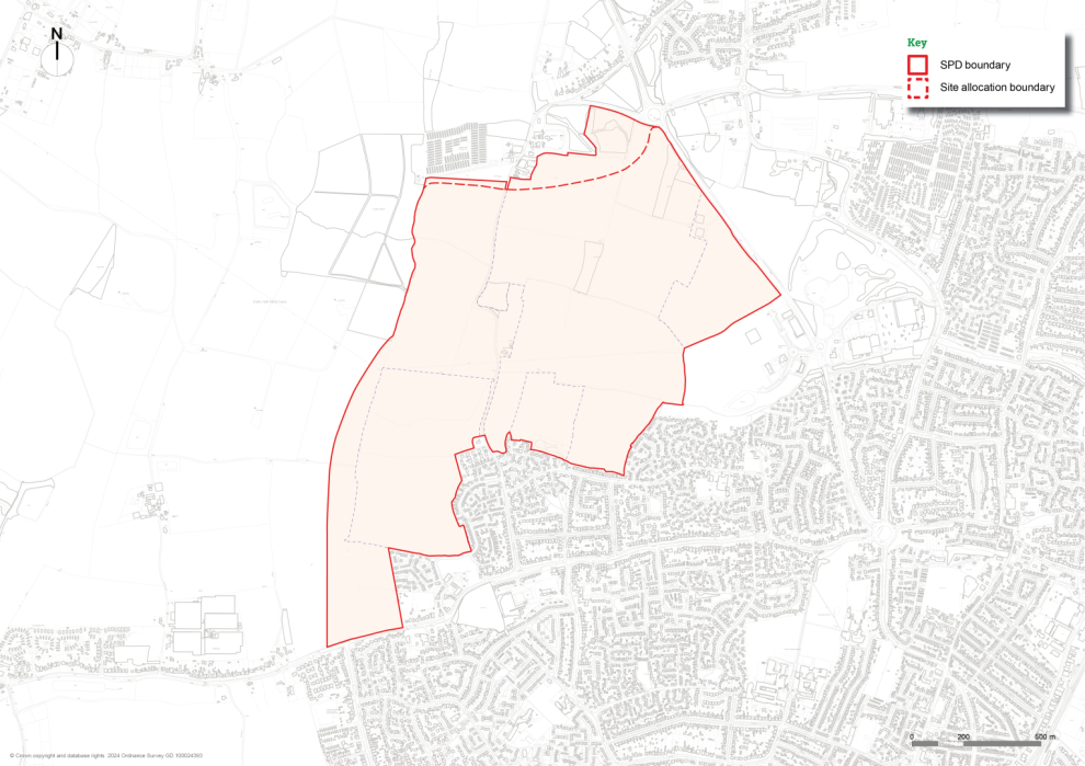Figure 1.6 SAMU2 Site allocation boundary and SPD Boundary