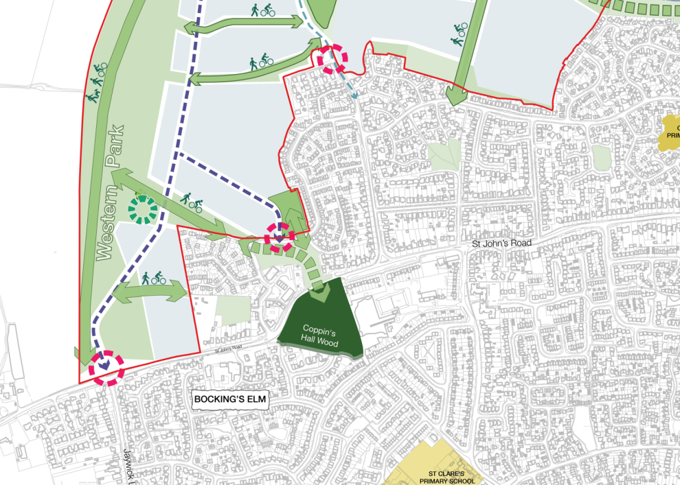 Figure 5.5 Southern character area opportunities plan