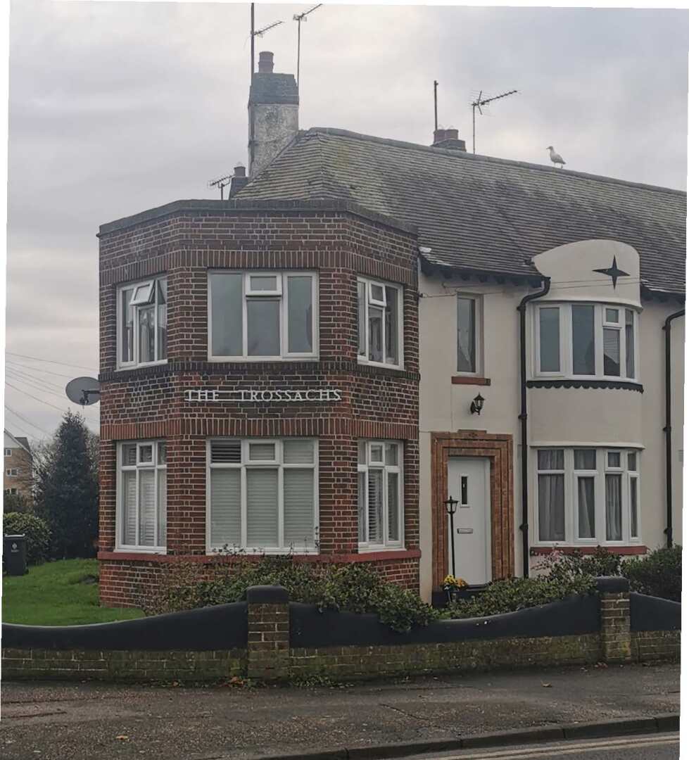 Corner house along a street