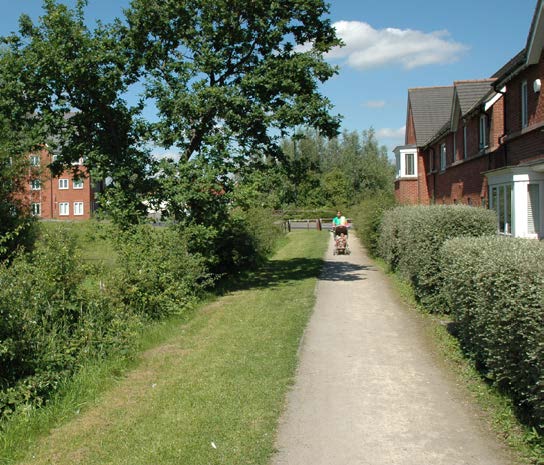A path along a green space